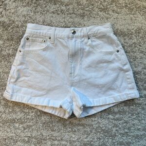 Pistola Saige White High Waisted Denim Shorts